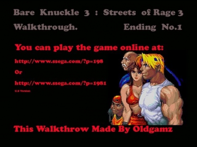 Bare Knuckle III / Streets of Rage 3 Walkthrough - Sega Genesis / Mega Drive